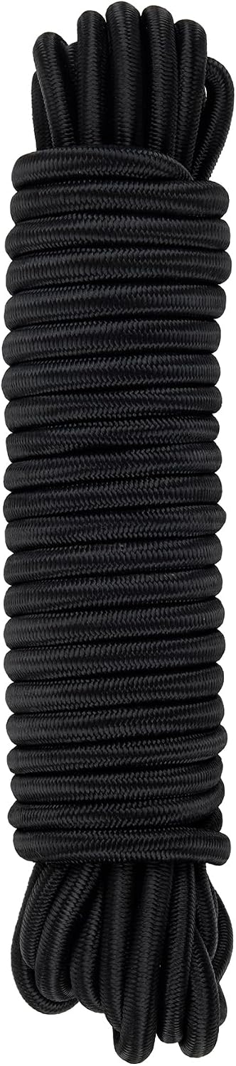 Schwarzes, Elastisches Bungee-seil – 10 Meter – Geflochtenes Polypropylen – Robuste Sicherung Von Planen Und Ladungen – Für Den Privaten Und Gewerblichen Gebrauch – 8 Mm