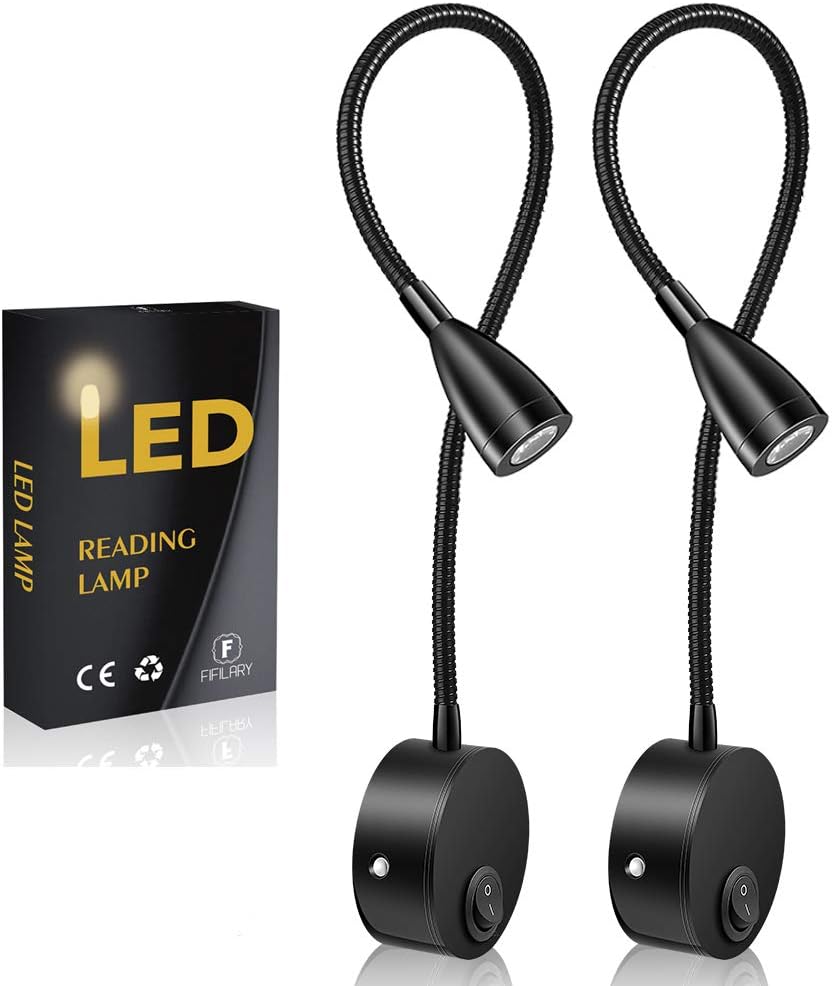 Wandleselampen – 2er-set – Aluminium Und Schwanenhals – Warmweißes Led-licht (3000 K) – Für Nachttisch Und Zum Lesen – Länge 38 Cm
