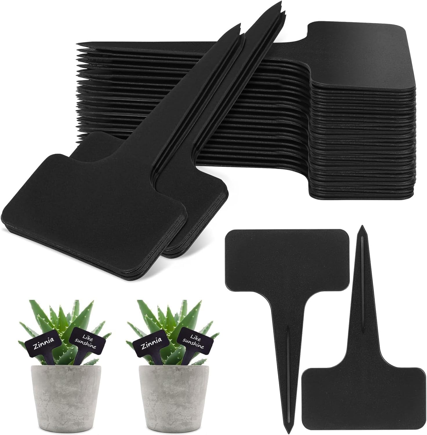 Packung Mit 120 T-förmigen Gartenetiketten – Strapazierfähiger Schwarzer Kunststoff – Wiederverwendbare Pflanzenstecker – Für Garten- Und Duftpflanzen – 6 X 10 Cm