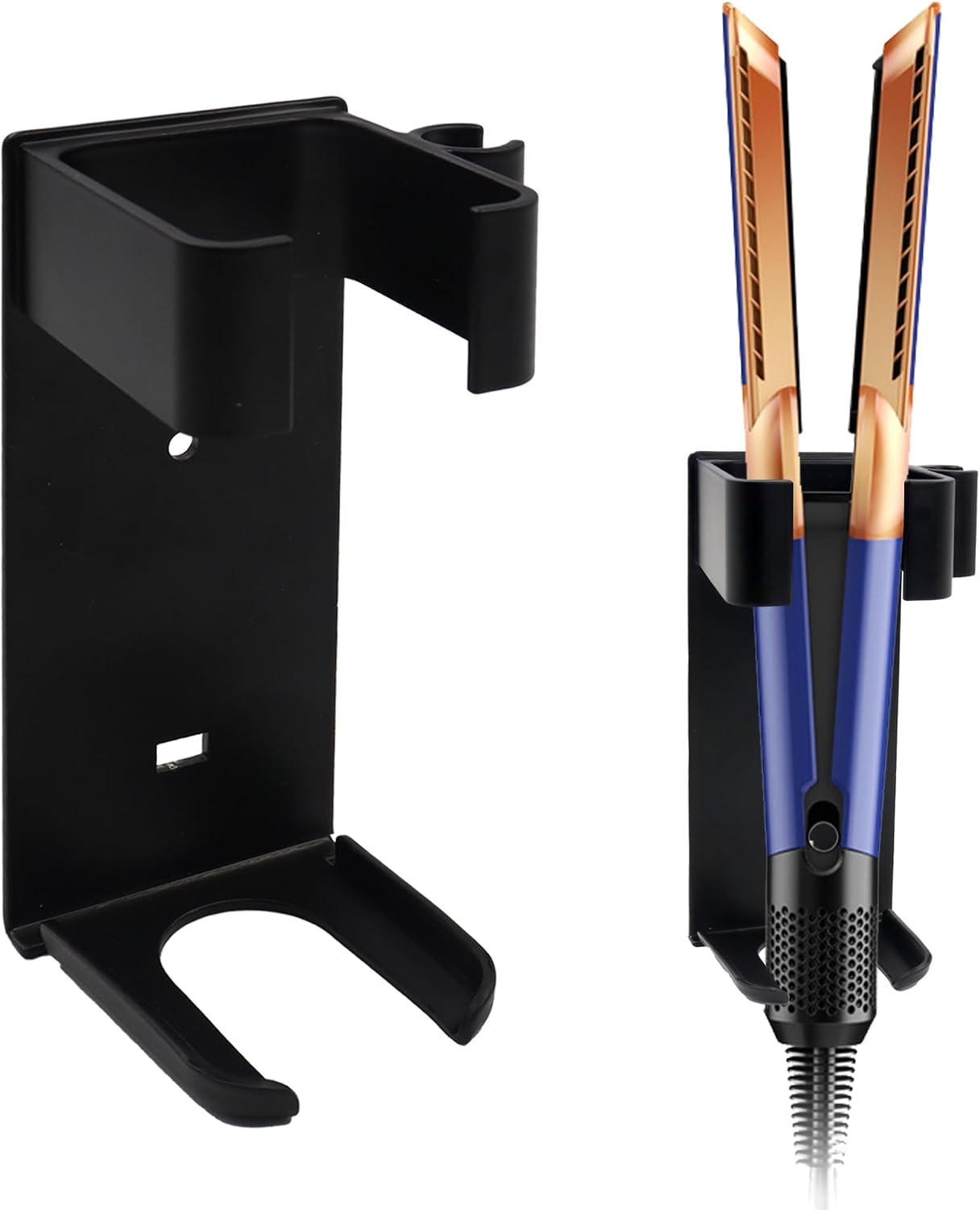 Wandhalterung Aus Aluminiumlegierung – 1 Stück – Elegantes Schwarz – Aufbewahrung Für Bügeleisen Und Haartrockner – Bad Und Wohnzimmer – 12,8 Cm Hoch