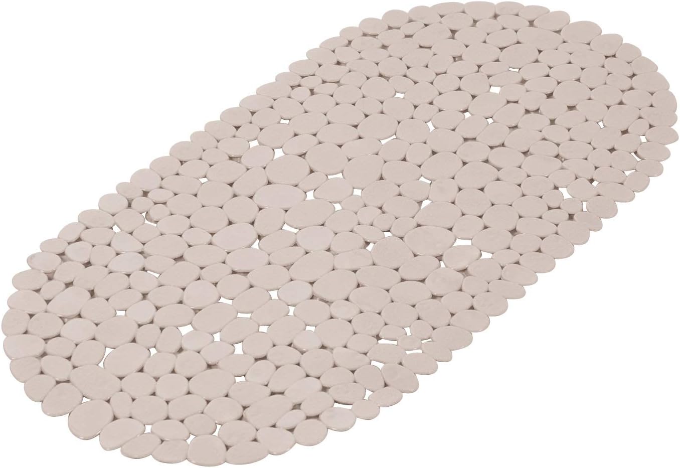 Badematte – 1 Stück – Uni-taupe-pvc – Rutschfeste Kieselsteinstruktur – Badezimmer – 36 X 69 Cm