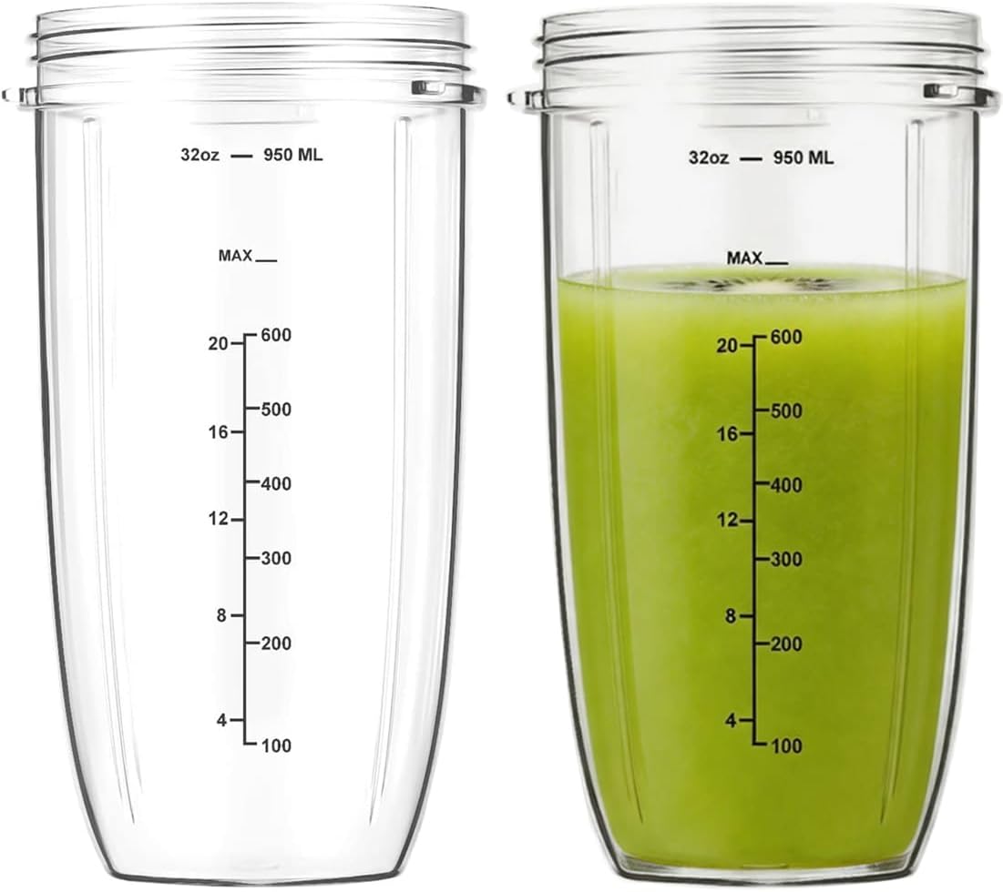 Becher - 2 Stück - Bpa-freier Kunststoff - 950 Ml - Für Nutribullet 600 Und Pro 900