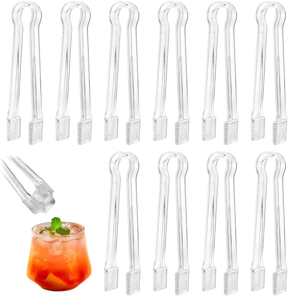 Speisezangen – 10er-pack – Kunststoff – Gezahnt – Für Küchenbuffet Und Bar – Transparent
