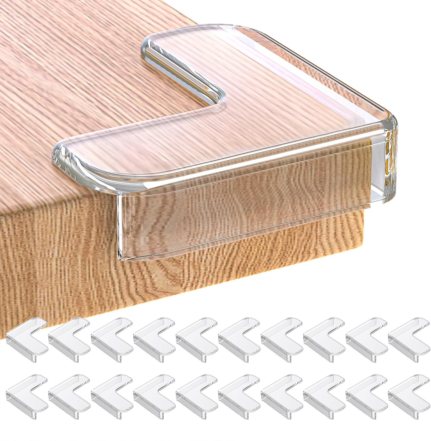 20 Eckenschützer Für Babymöbel – Weiches, Transparentes Silikon – Verstärkter Klebstoff, Rückstandsfrei – Sicher Für Scharfe Möbel – Wohnzimmer, Schlafzimmer, Büro