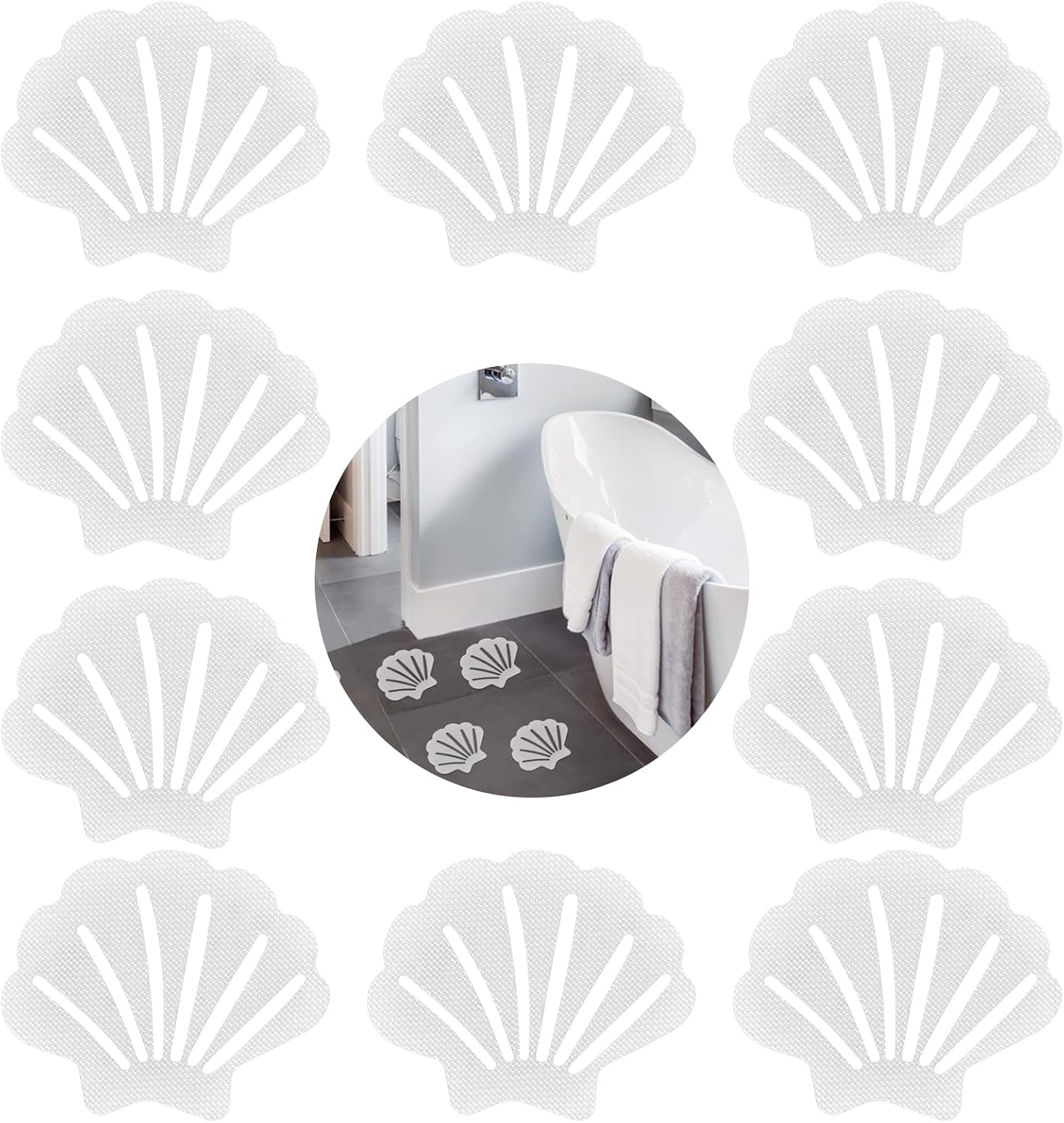 Set Mit 20 Anti-rutsch-aufklebern – Transparentes Peva – Für Mehr Sicherheit In Badewanne Und Dusche – Starke Haftung – Für Bad Und Pool – Muschelform