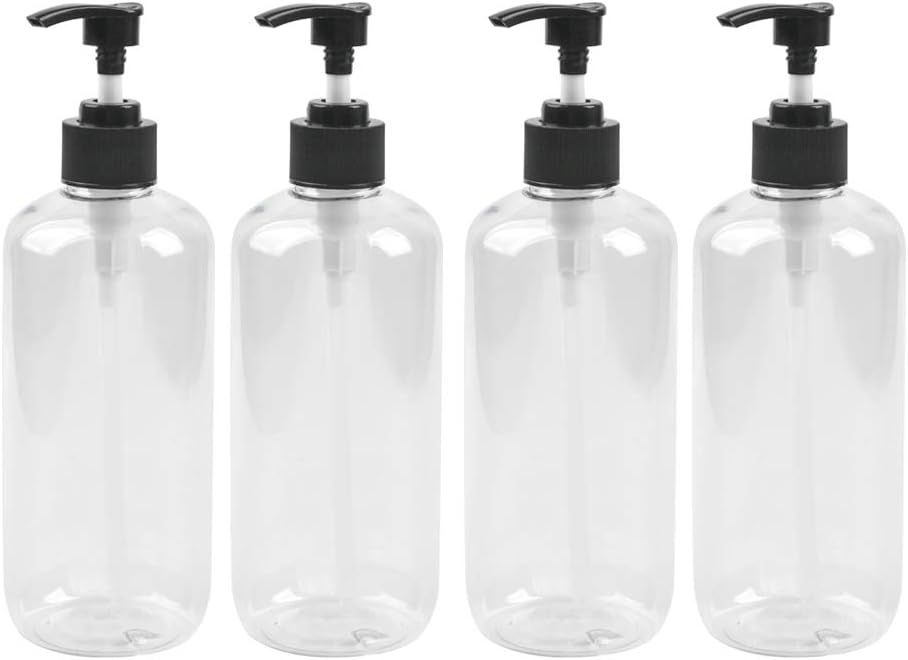 Transparente, Nachfüllbare Pet-seifenflaschen À 500 Ml – Für Shampoo, Duschgel Und Lotion – Ideal Für Bad Und Reisen – 19 X 6,8 Cm