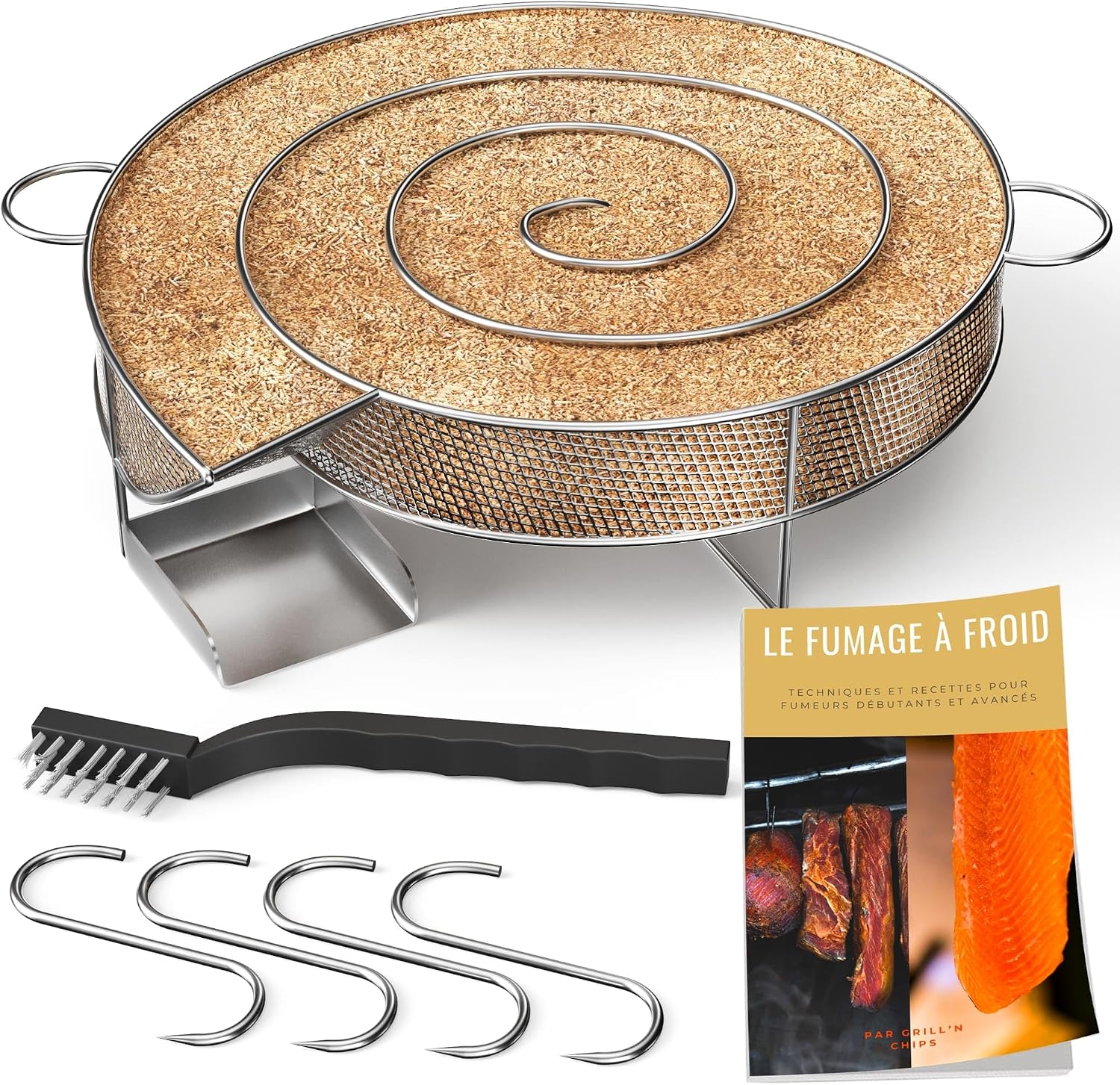 Quadratische Kalträucherspirale – 1 Stück – Edelstahl – Zum Räuchern Von Fleisch Und Fisch – Grillen Im Freien