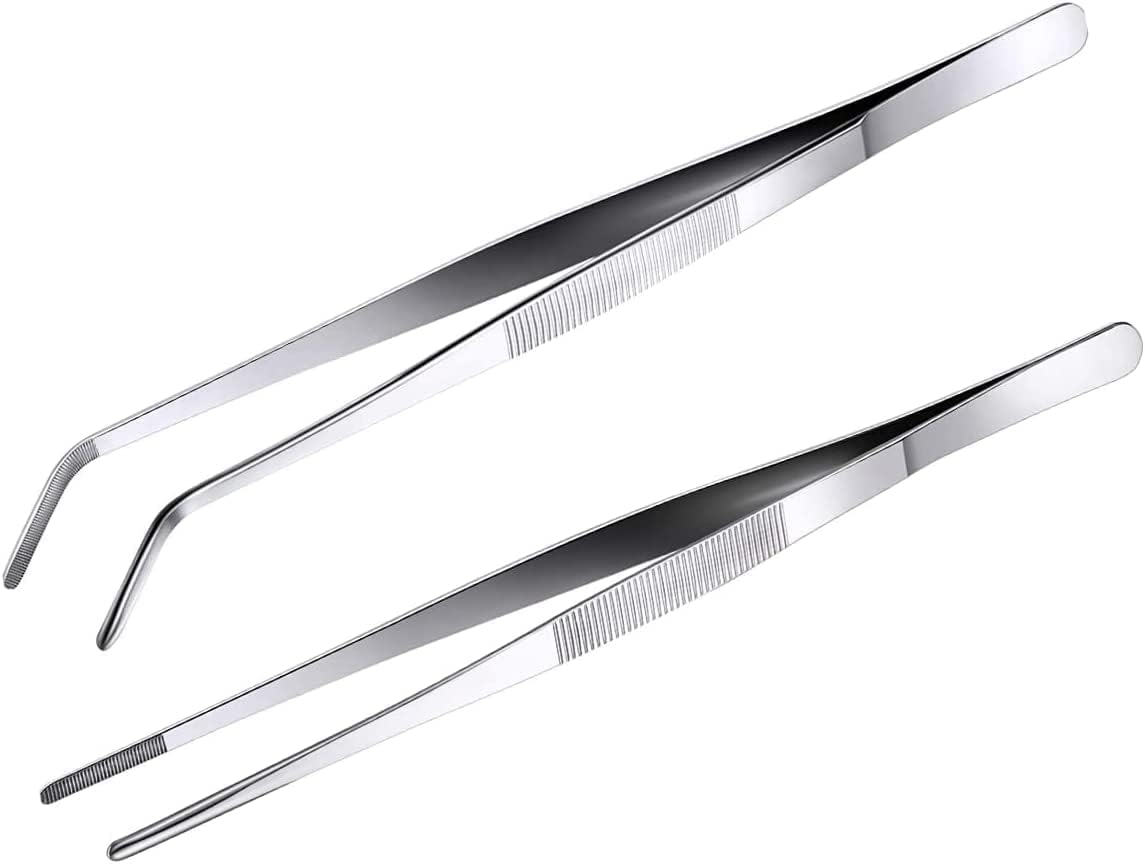 Küchenzange – 2-teilig – Edelstahl – Präzisionszange Für Fleisch Und Dekoration – 20 Cm