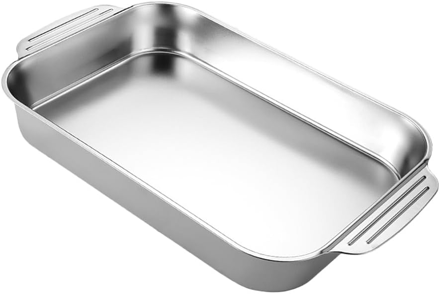 Rechteckige Auflaufform – 1 Stück – Edelstahl – Antihaftbeschichtung – Induktions- Und Grillgeeignet – 40,8 X 24,2 X 5,5 Cm