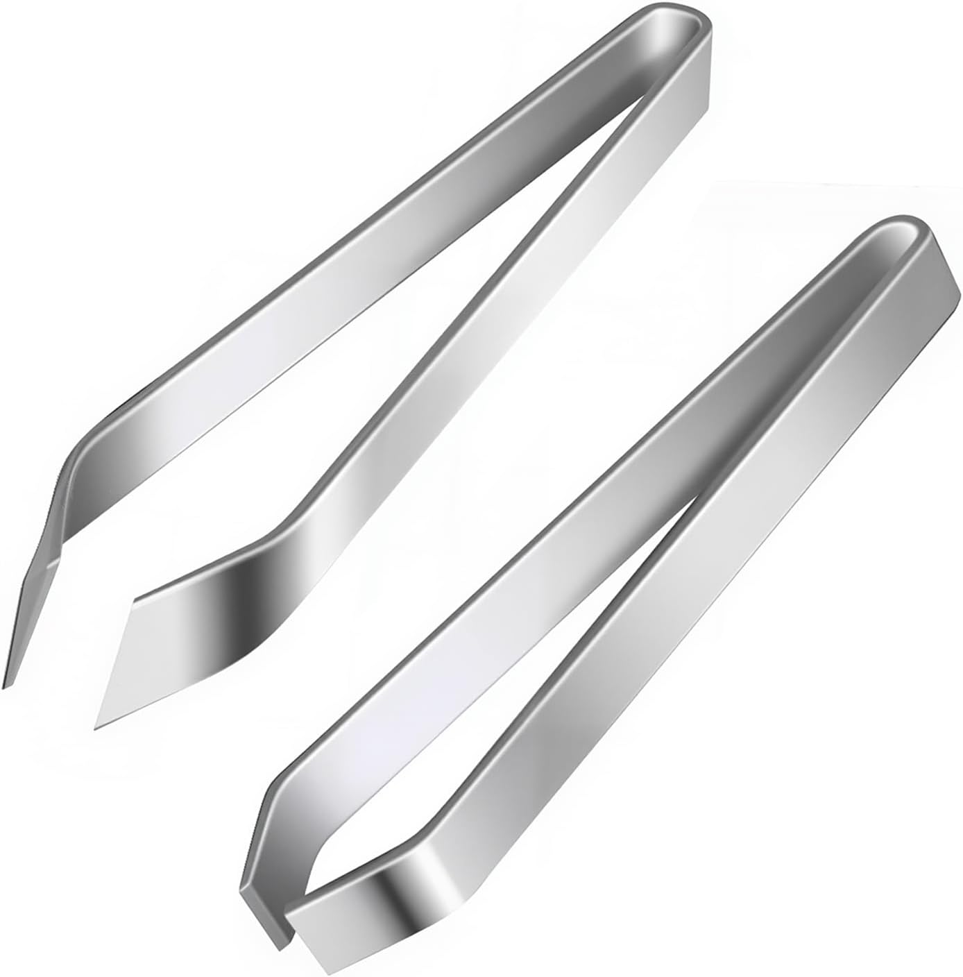 Fischgrätenpinzette – 2 Stück – Edelstahl – Diagonal Und Flach – Präzisionspinzette – Profiküche – 11 Cm