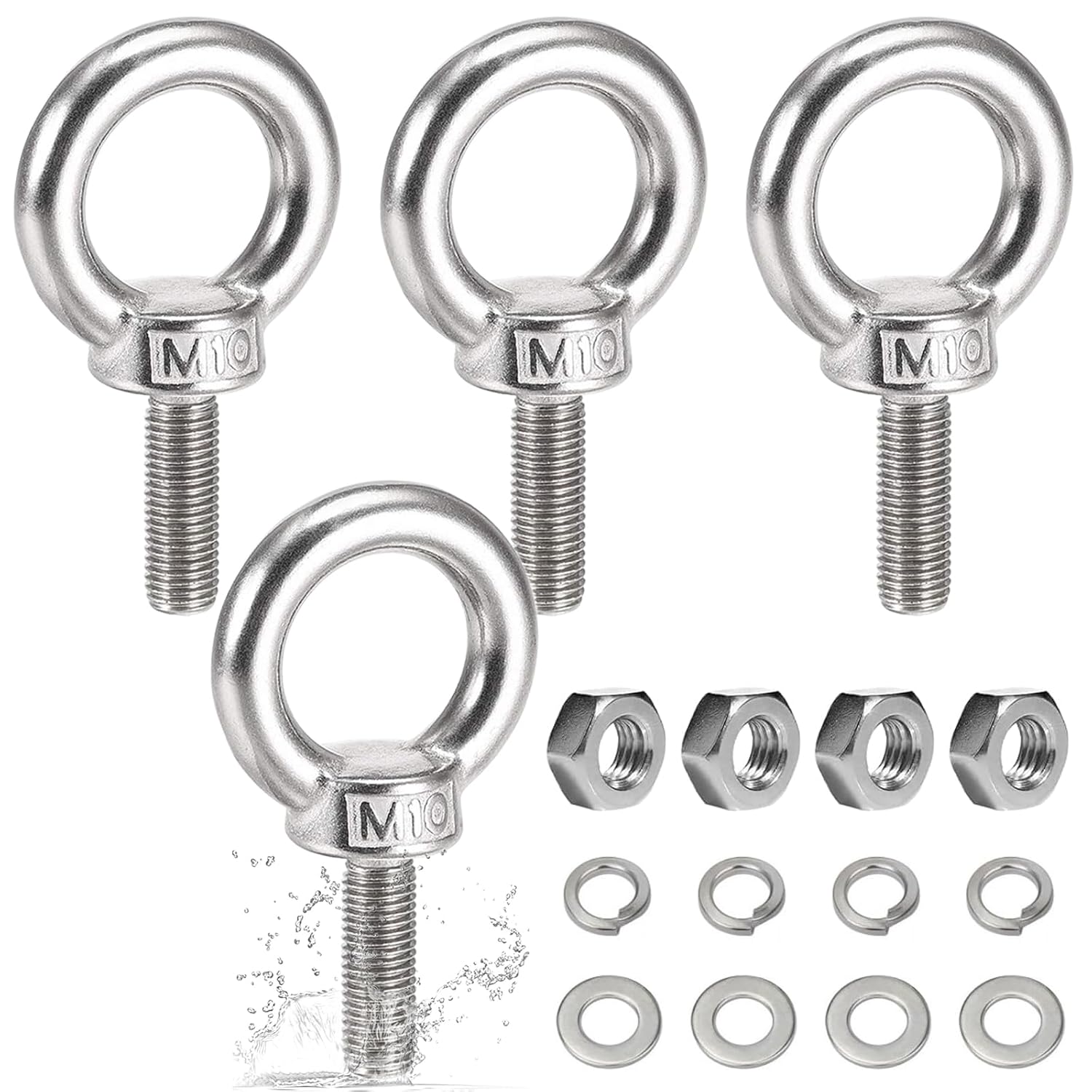 M10 Hebering – 4er-set – Edelstahl 304 – Sichere Befestigung – Für Industrie Und Außenbereich – Silber