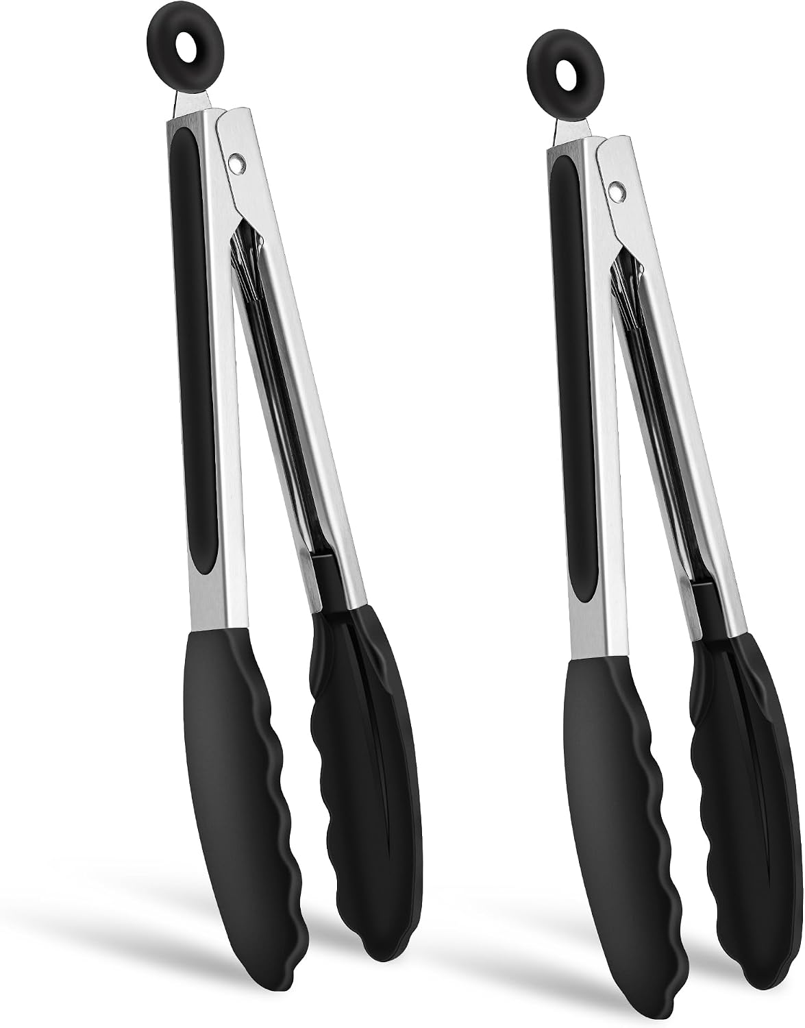 Küchenzange – 2er-set – Edelstahl Und Silikon – Hitzebeständig Bis 260 °c – Für Grill Und Heißluftfritteuse – 22,9 Cm