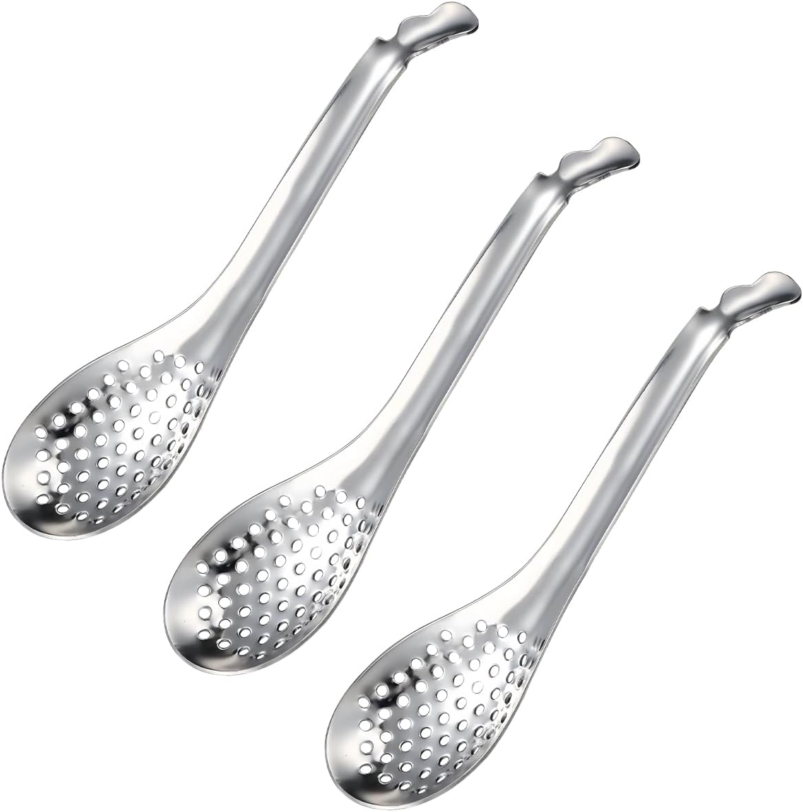 Kaviarlöffel – 3er-set – Edelstahl – Flüssigkeitsablauf – Molekularküche – 16,5 Cm