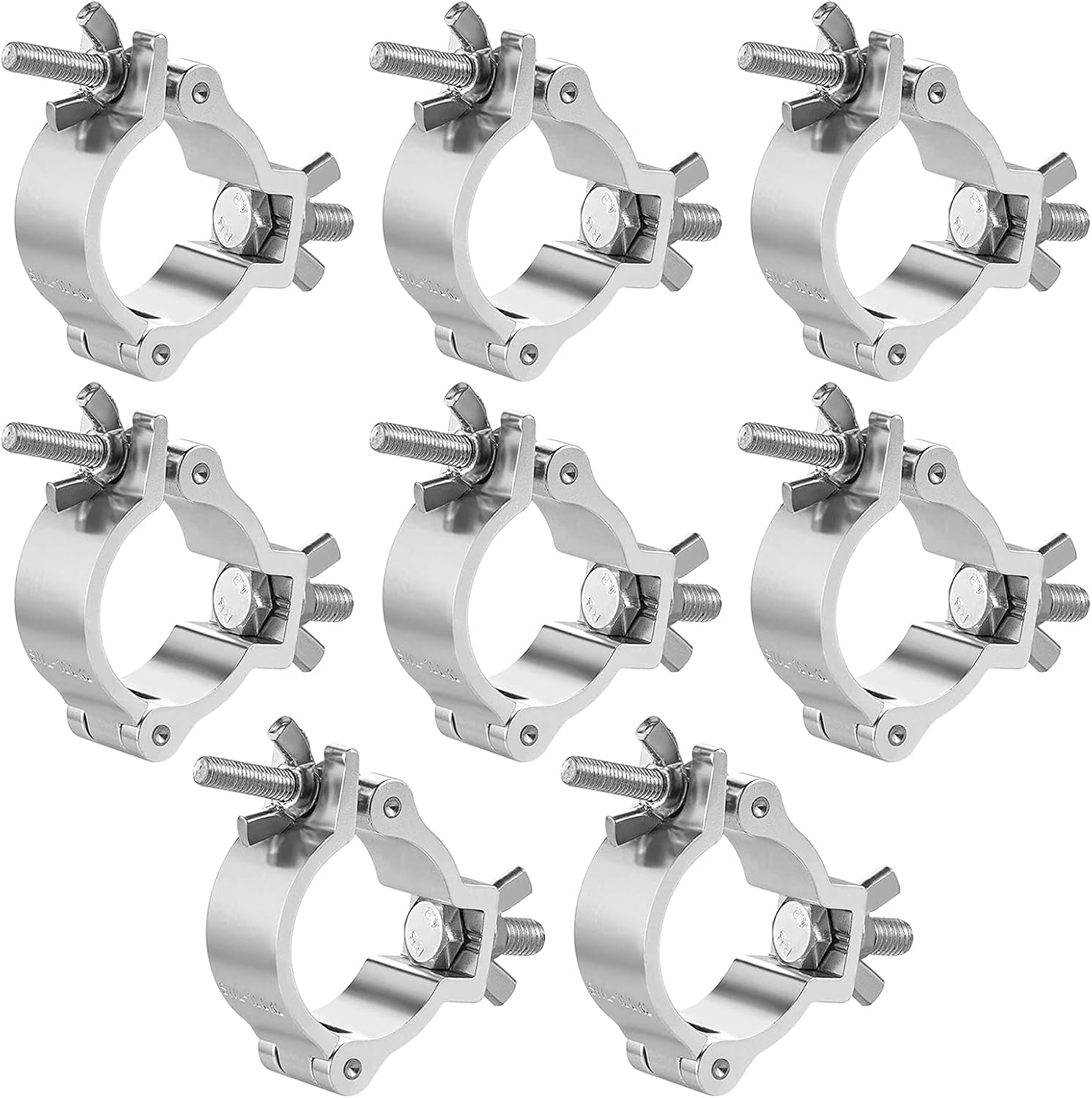Befestigungsklammern – 8 Stück – Aluminium – Tragkraft 80 Kg – Bühnenbeleuchtung – Silber