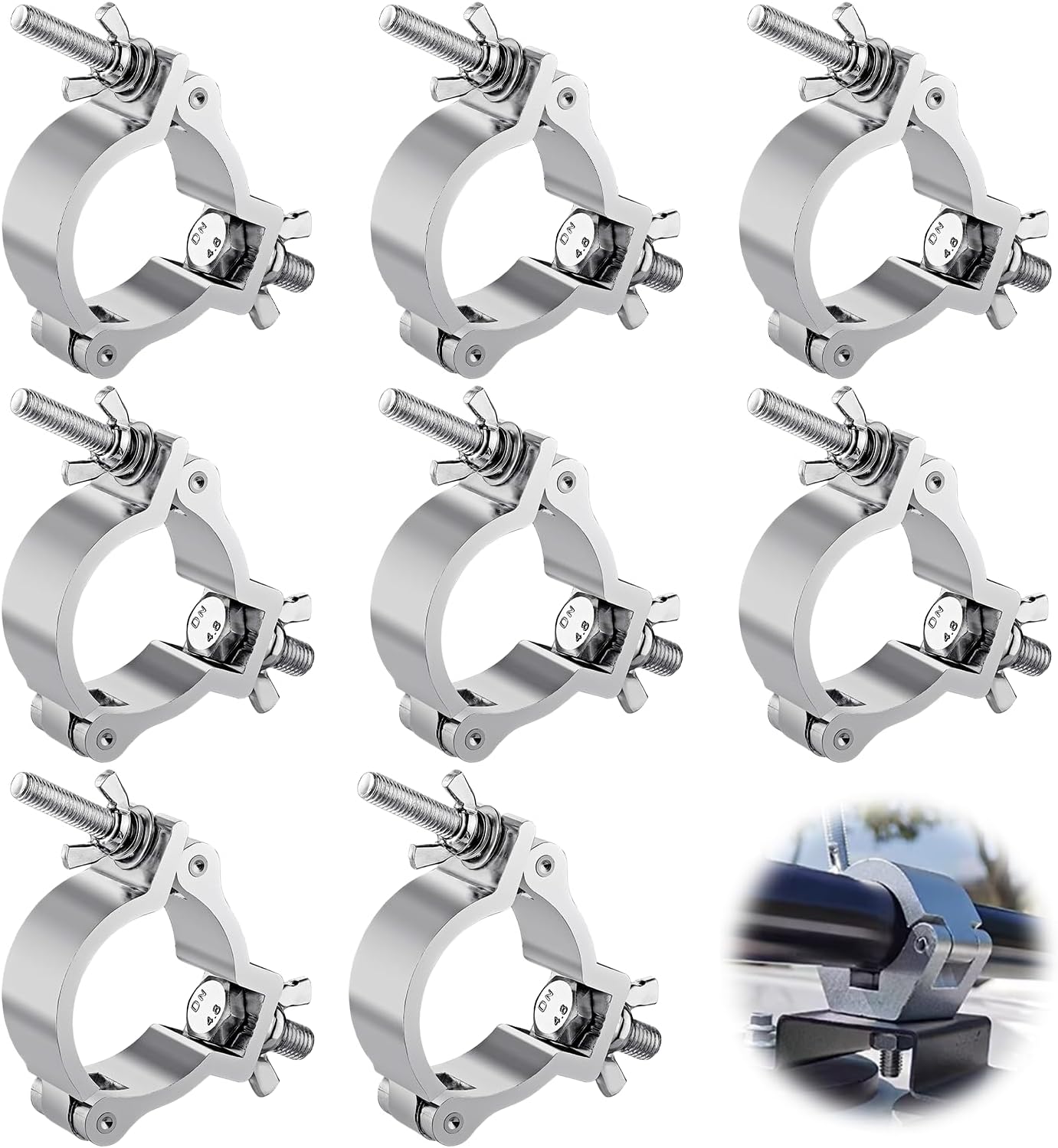 Montageklemmen – 8er-pack – Aluminium – Für Bühnenbeleuchtung – Durchmesser 28–35 Mm