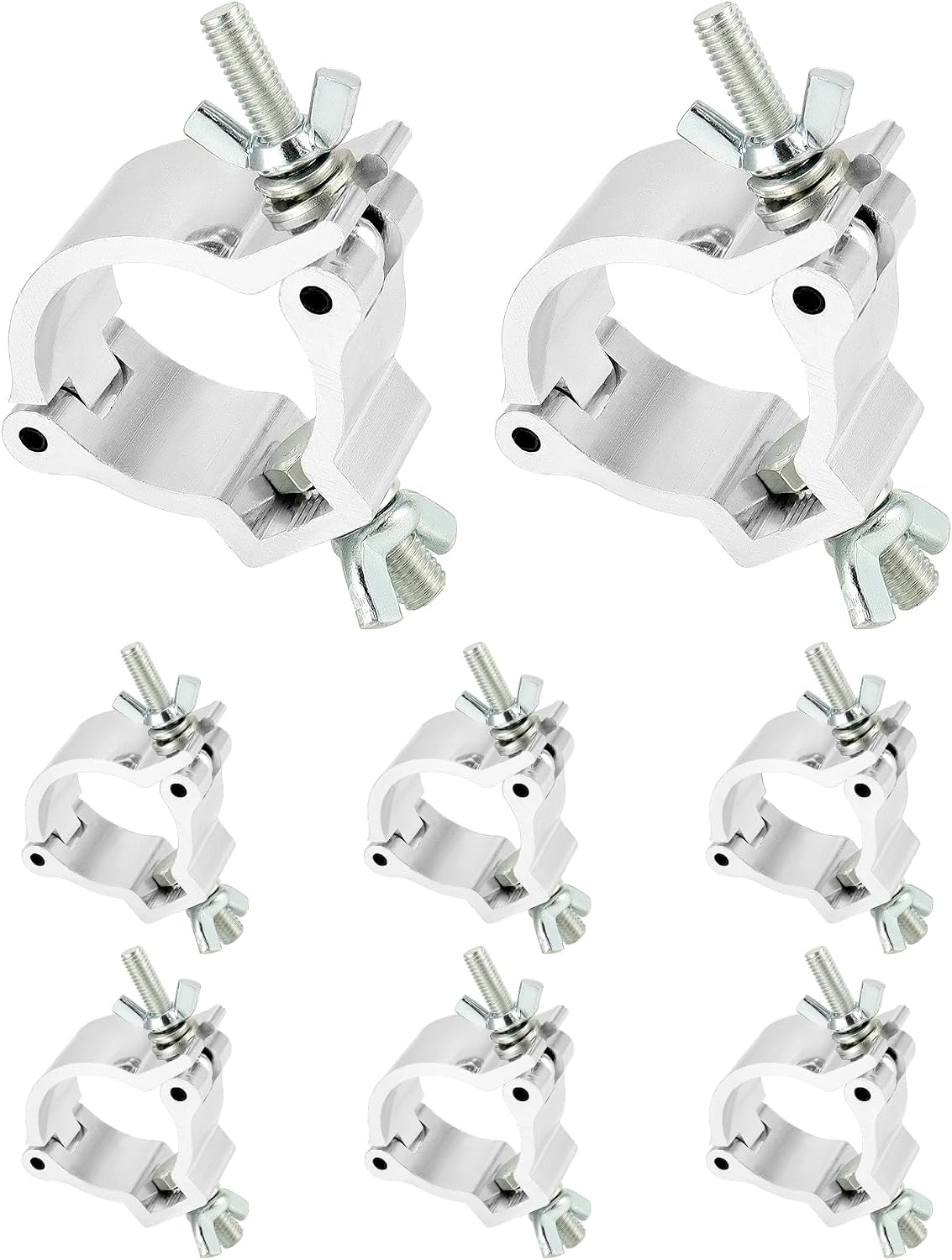 Set Mit 8 Querträgerklemmen – 48–51 Mm – Aluminiumlegierung – Tragkraft 100 Kg – Bühnenbeleuchtung