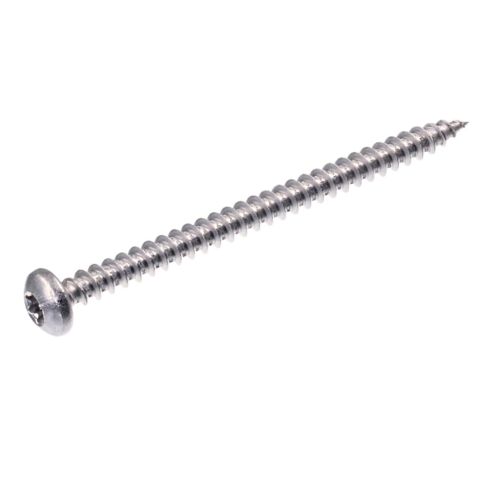 Edelstahl-holzschrauben, Halbrunder Kopf, 100 Stück, V2a-stahl, Vollgewinde, Tx, Für Platten Und Möbel, 5 X 70 Mm