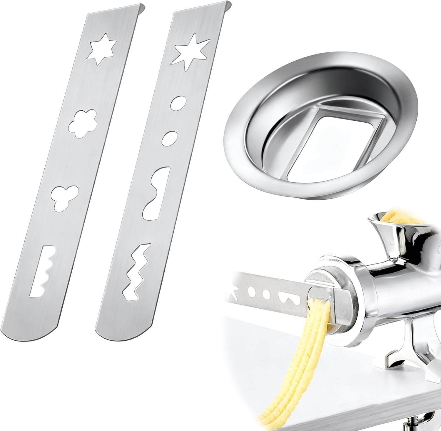 2-teiliges Backzubehör-set Aus Edelstahl Mit 8 Formen Für Spritzgebäck, Kompatibel Mit Fleischwölfen, Für Den Hausgebrauch
