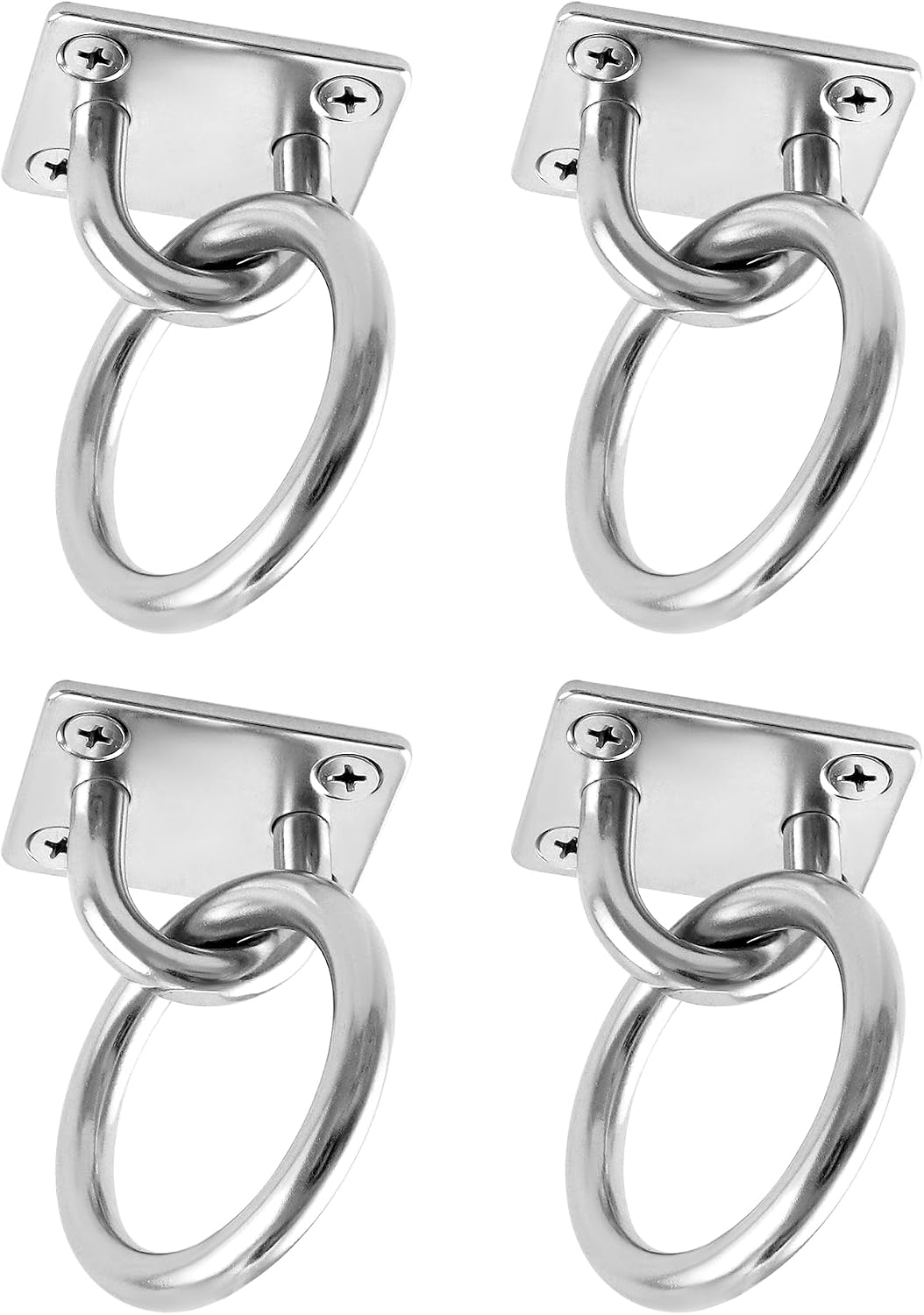 M6-ösenplatte Mit Ring – 4er-pack – Edelstahl 304 – Hochleistungsbefestigung Bis 150 Kg – Deck- Und Schiffsanwendungen – 40 X 50 Mm