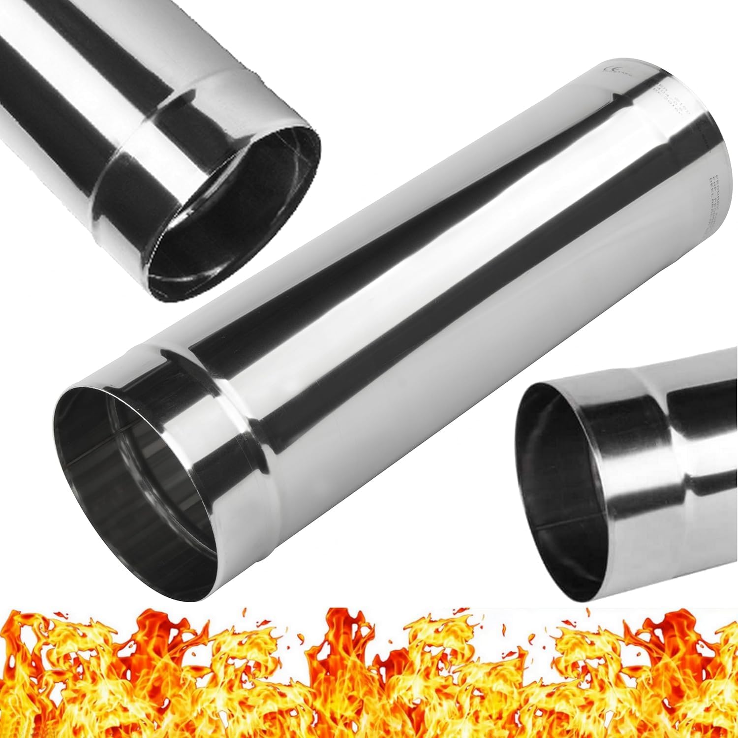 Edelstahl-kaminrohr – 1 Stück – Edelstahl 1.4404 – Korrosionsbeständig Bis 450 °c – Abgasführung Für Holz Und Gas – Ø 150 Mm X 0,5 M