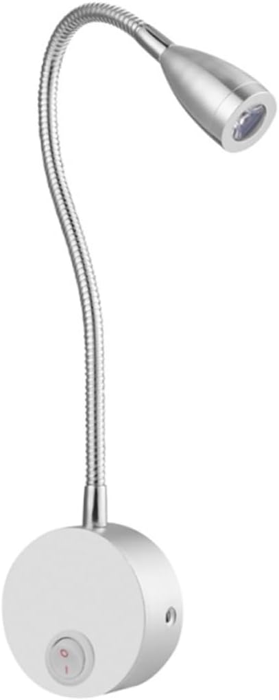 Flexible Led-wandleuchte – 1 Stück – Silbernes Aluminium – Verstellbarer Schwanenhals – Lese- Und Nachtlicht Fürs Schlafzimmer – 39,5 X 6,5 Cm