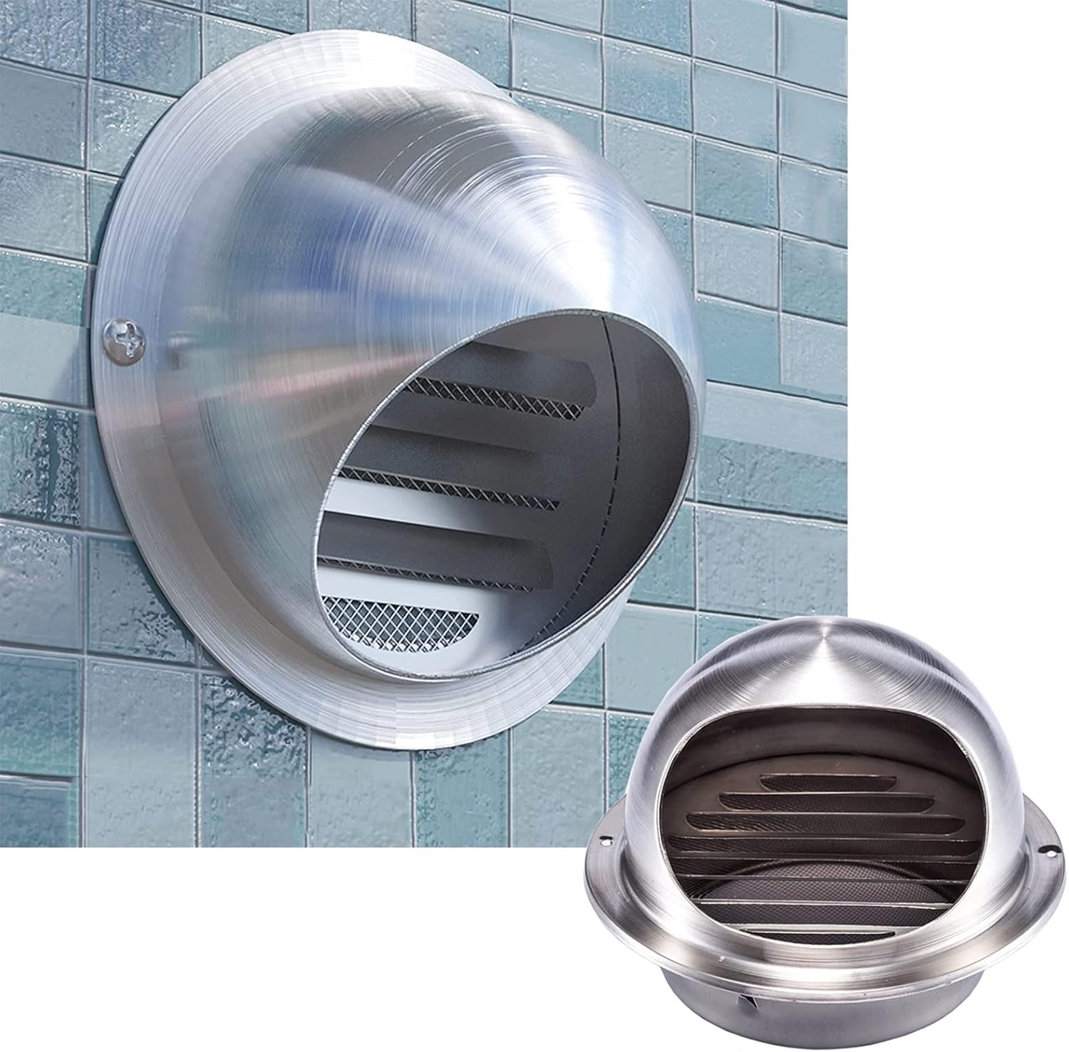 Rundes Lüftungsgitter – 1 Stück – Edelstahl 304 – Regensichere Wandlüftung – Für Abluftkanal Und Dunstabzugshaube – Durchmesser 125 Bis 300 Mm