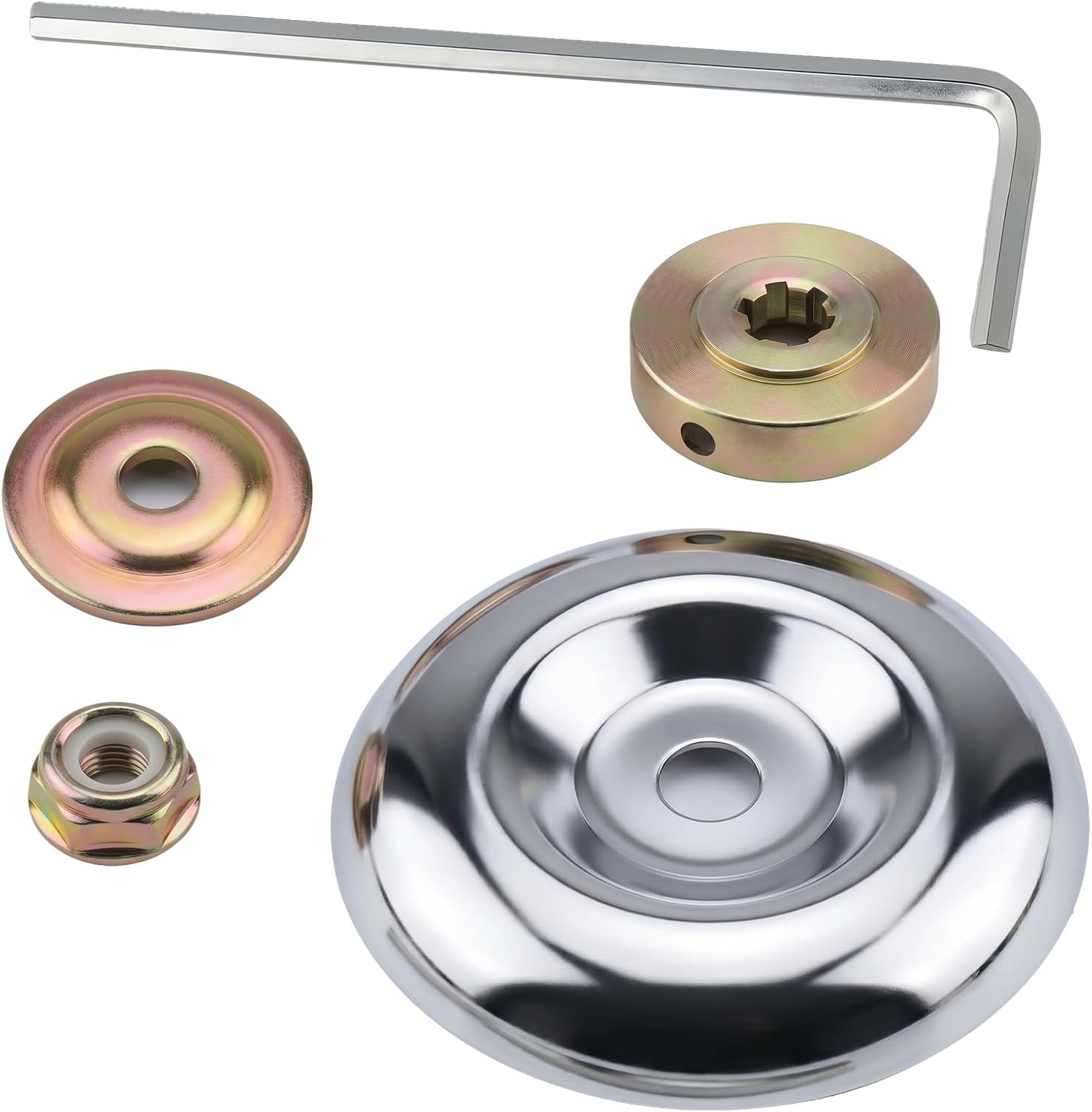 Kopfmuttern-set Für Freischneider – 5-teilig – Robustes Metall – Stabile Klingenbefestigung – Gartenpflege – M10 Linksgewinde