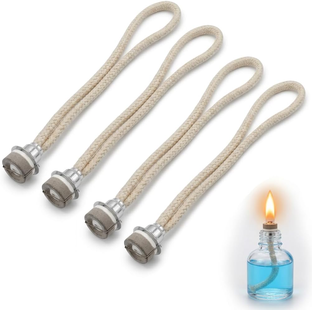 Öllampendochte – 4er-set – Ton Und Fasern – Aromadiffusion – Für Zuhause Und Büro – Silber, 16 Cm