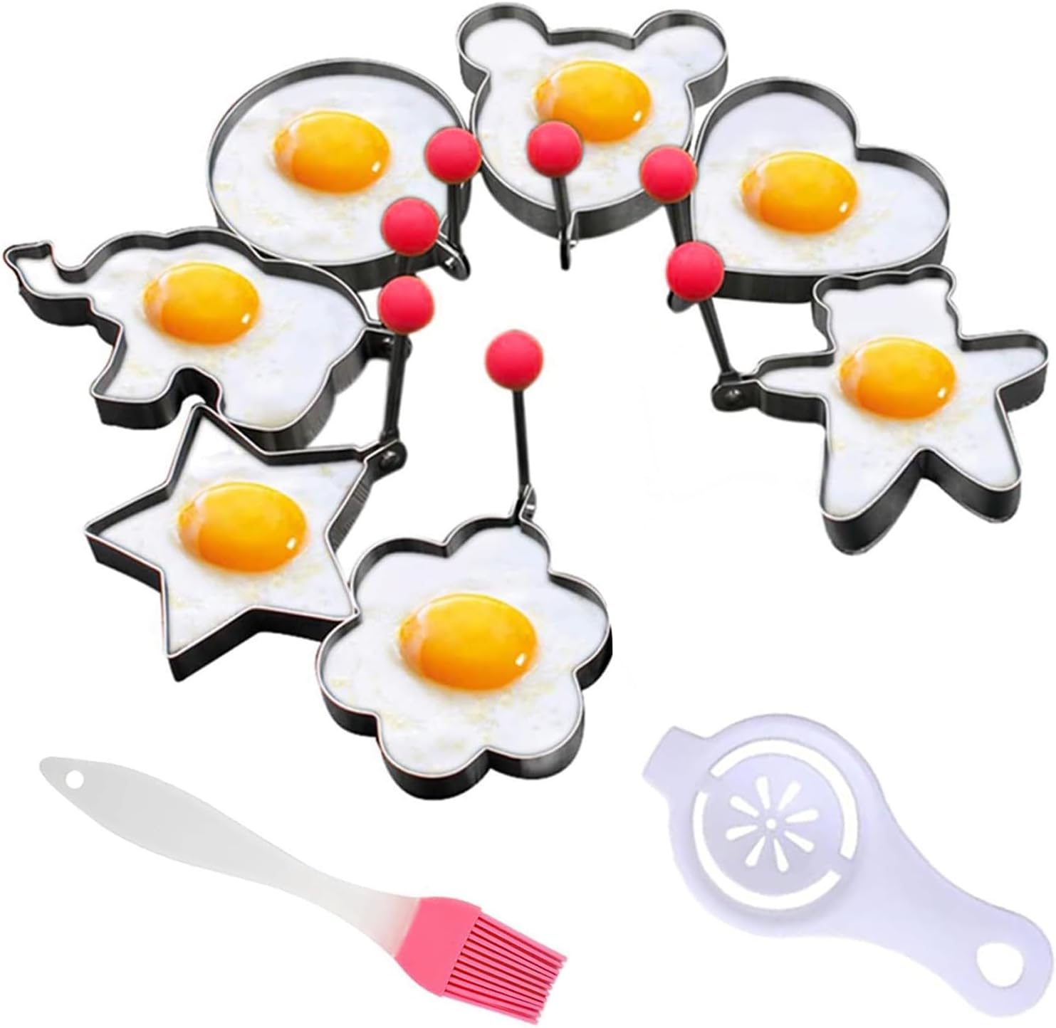 Eierform – 7-teilig – Edelstahl – Verschiedene Formen – Frühstücksgebäck – Mit Griff
