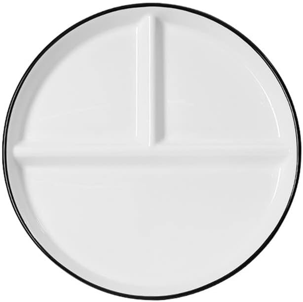 Unterteilter Keramikteller – 1 Stück – Porzellan – 3-teilig – Portionskontrolle – 23 X 23 Cm