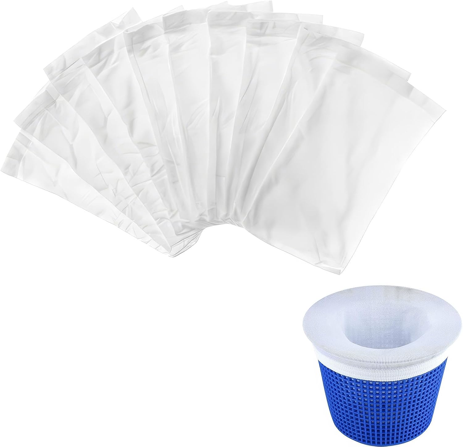 Skimmersocken – 10 Stück – Feinmaschiges Nylon – Filtration Von Verunreinigungen – Für Schwimmbäder Und Whirlpools – 22 X 13 Cm