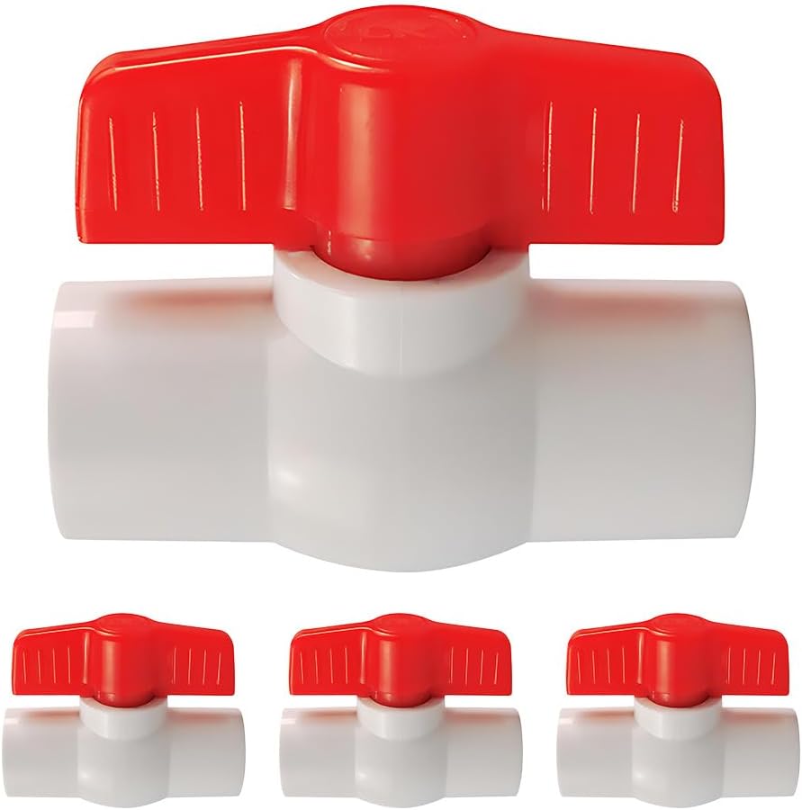 Pvc-kugelhahn G 1-1/4 – 4er-pack – Weiß – 90°-griff – Für Schwimmbäder Und Bewässerungsanlagen