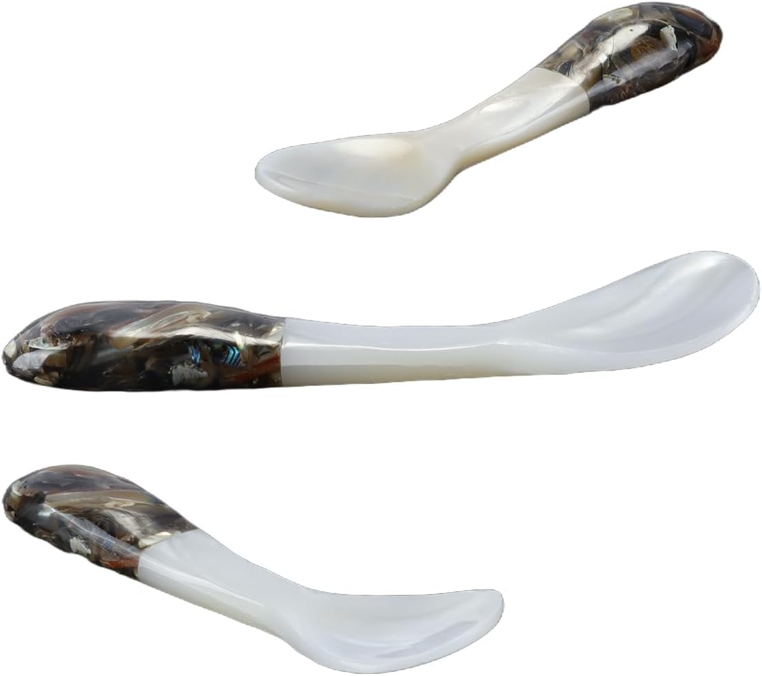 Kaviarlöffel – 6er-set – Perlmutt Und Abalone – Bewahrt Das Aroma – Für Tisch Und Buffet – 10 Cm
