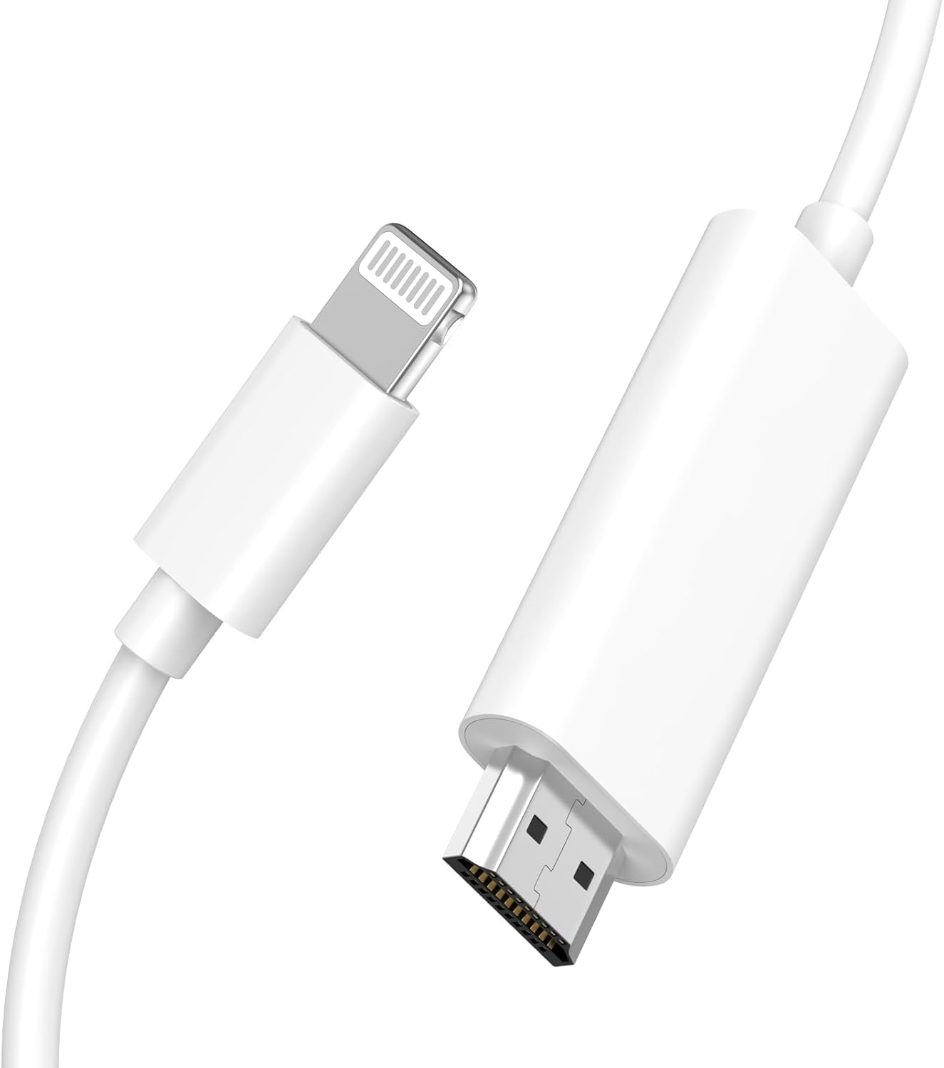 Lightning-auf-hdmi-adapter – 1 Stück – Digitales Kabel – 2k-auflösung (60 Hz) – Für Iphone, Ipad, Fernseher, Projektor – 2 Meter, Weiß