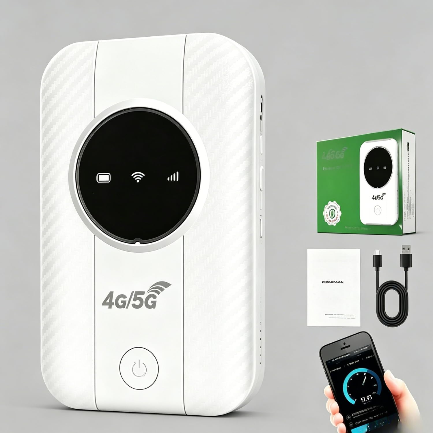 Tragbarer Wlan-router – 1 Stück – Weißes Abs – 5g- Und Satellitenverbindung – Für Reisen Und Zuhause