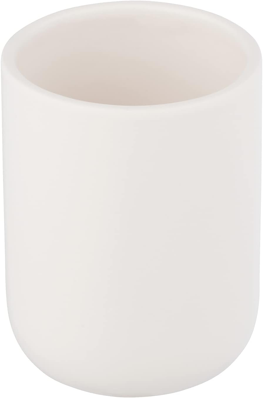 Zahnbürstenbecher – 1 Stück – Mattweiße Keramik – Hygienische Aufbewahrung – Familienbadezimmer – 7,6 X 10 Cm