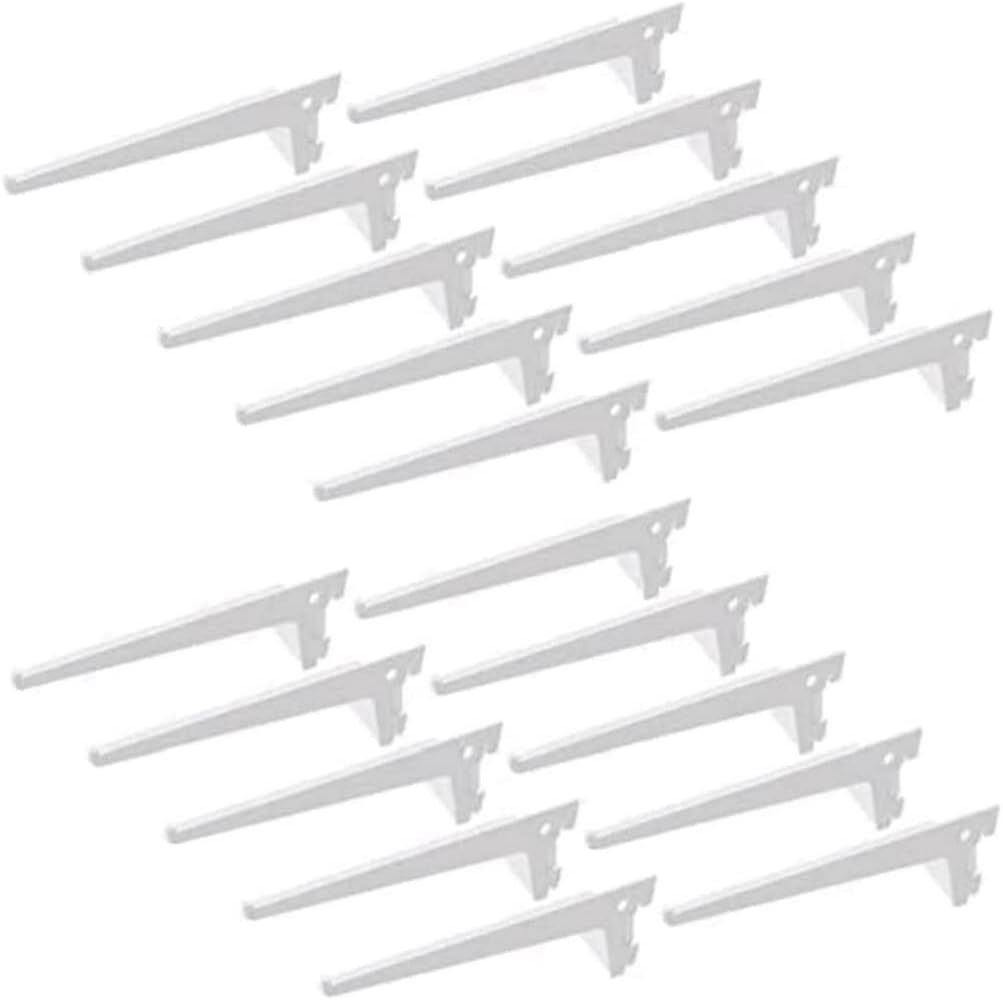 Einzelschienenhalterungen – 20er-pack – Weißer Stahl – 50 Mm Abstand – Küche, Wohnzimmer, Garage – 300 Mm Tiefe