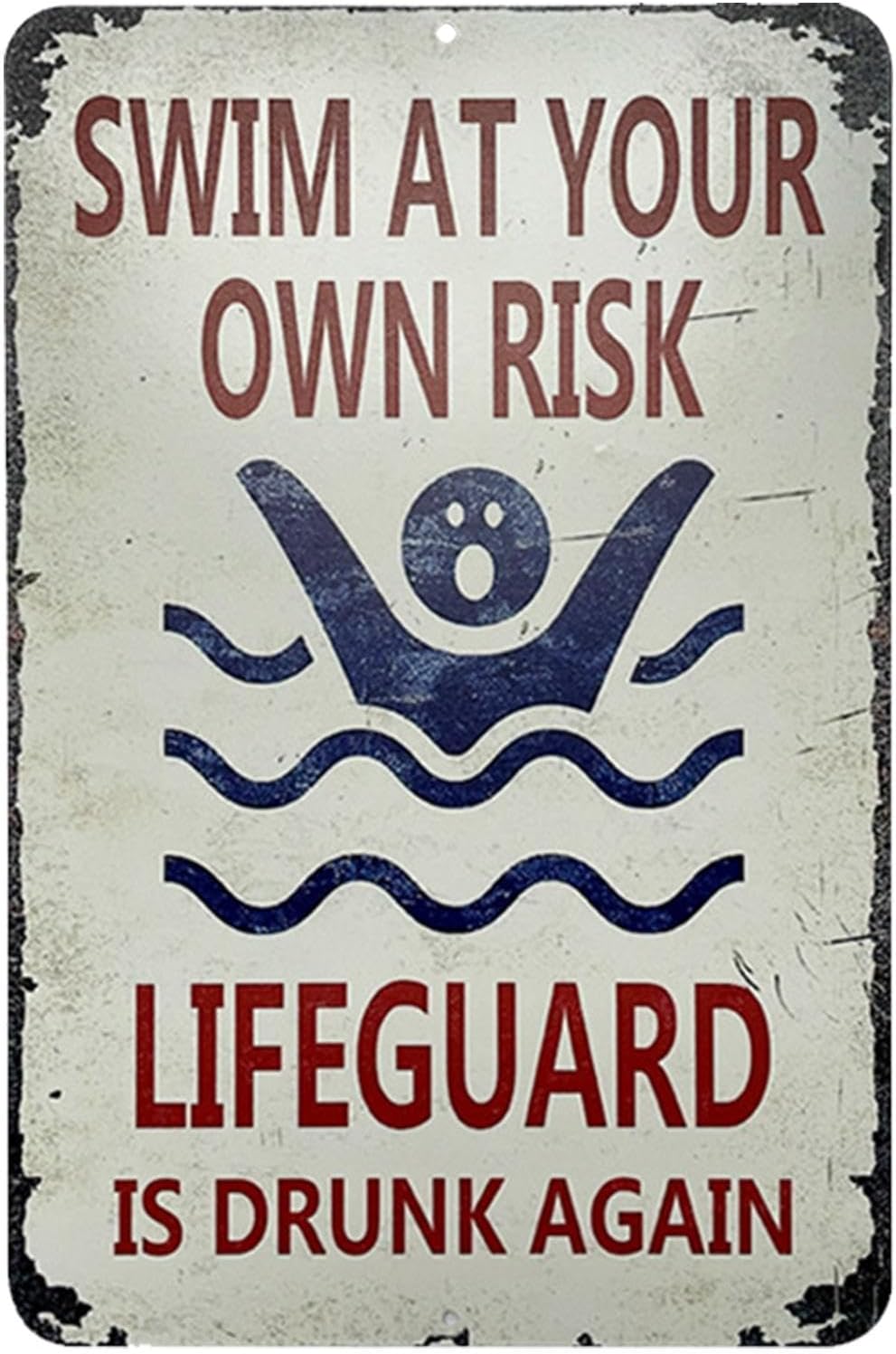 Schwimmbadschild Aus Metall – 1 Stück – Retro-eisen – Humorvolle Regeln – Dekoration Für Garten Und Wohnzimmer – 30 X 20 Cm
