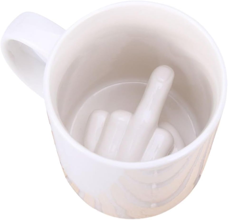 Witzige Keramiktasse – 1 Stück – Mittelfinger-motiv – Sarkastisches Geschenk Für Freunde – Ideal Für Geburtstage Oder Weihnachten – 9,5 Cm