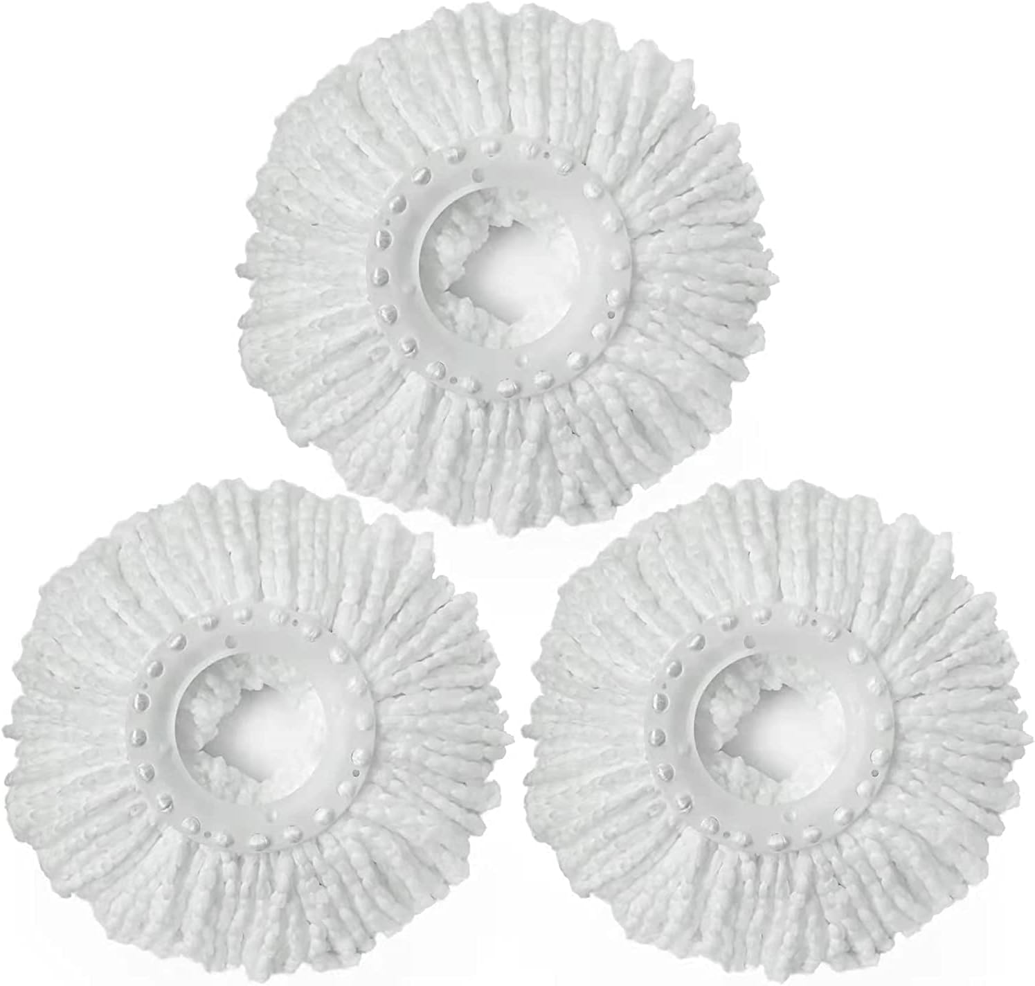 Ersatzköpfe Für Rotationsmopps – 3er-pack – Weiche Mikrofaser – Streifenfreie 360°-reinigung – Für Böden Und Fenster – Durchmesser 15,2 Bis 16,2 Cm