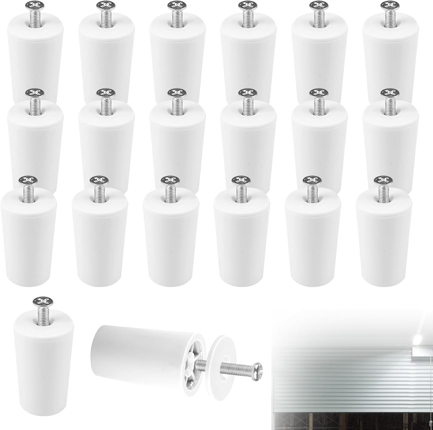 20er-pack Rollladenstopper – Weiß – Robuster Kunststoff – Öffnungs-/schließbegrenzung – Für Manuelle Rollläden – 40 Mm
