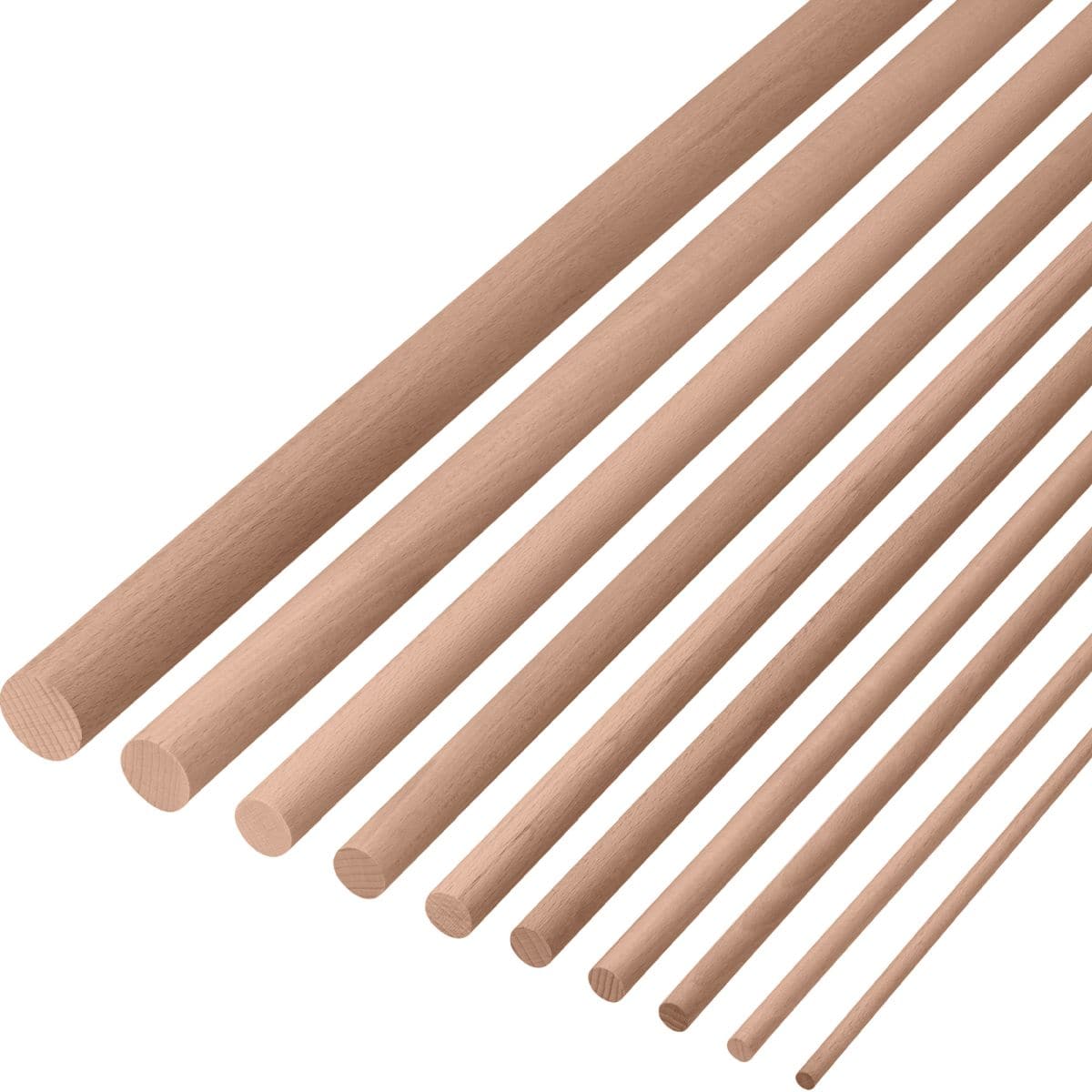 Gedotec Bastelstäbe aus Buchenholz rund Länge: 1000 mm, Ø 6 mm