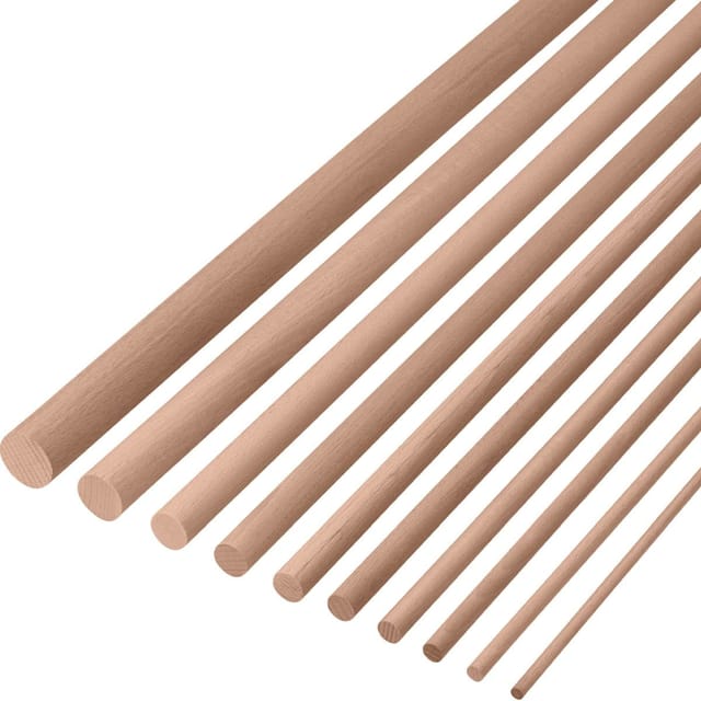 Gedotec Bastelstäbe aus Buchenholz rund Länge: 1000 mm, Ø 6 mm