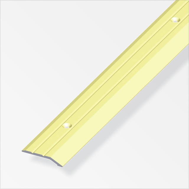 Alfer Abschlussprofil aus Aluminium gebogen gelocht 30 x 5 mm, messing eloxiert - 2000 mm