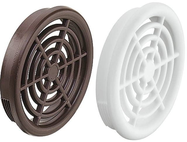 Häfele Lüftungsgitter H3606 rund Ø 48 mm mit Harpunensteg , Weiß