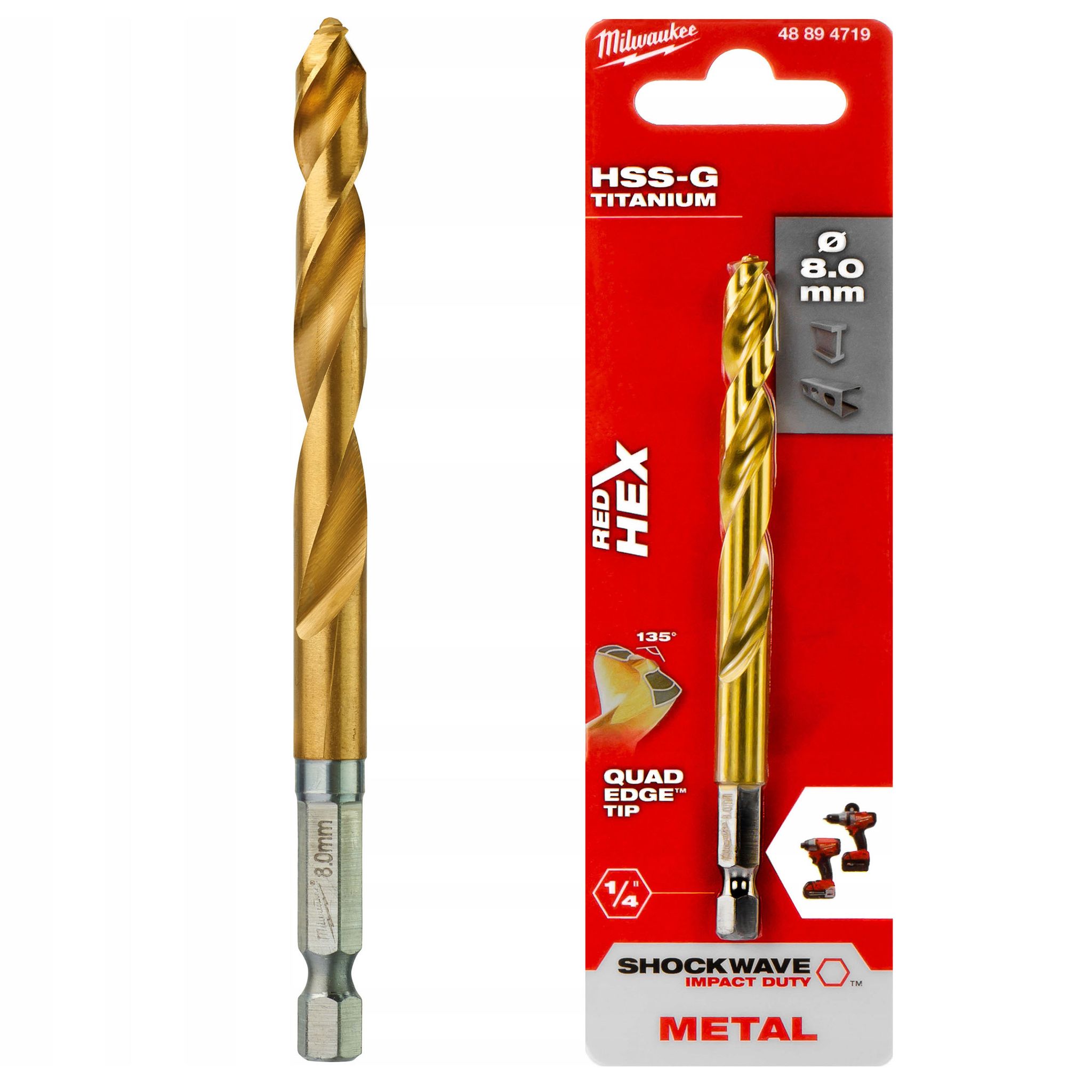 501694 Milwaukee Swave Hss-g Zinn 8mm Metall-hammerbohrer