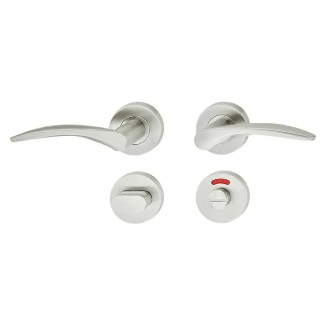 Häfele Türdrücker-Garnitur LDH 2169 Edelstahl matt, WC/Bad