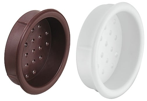 Häfele Lüftungsgitter H3601 rund Ø 39 mm Kunststoff perforiert , Lüftungsgitter braun
