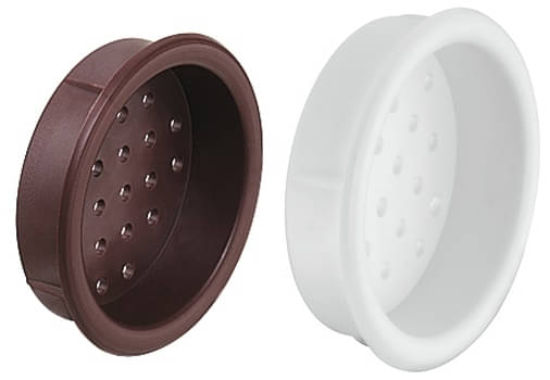 Häfele Lüftungsgitter H3601 rund Ø 39 mm Kunststoff perforiert , Gegenring braun