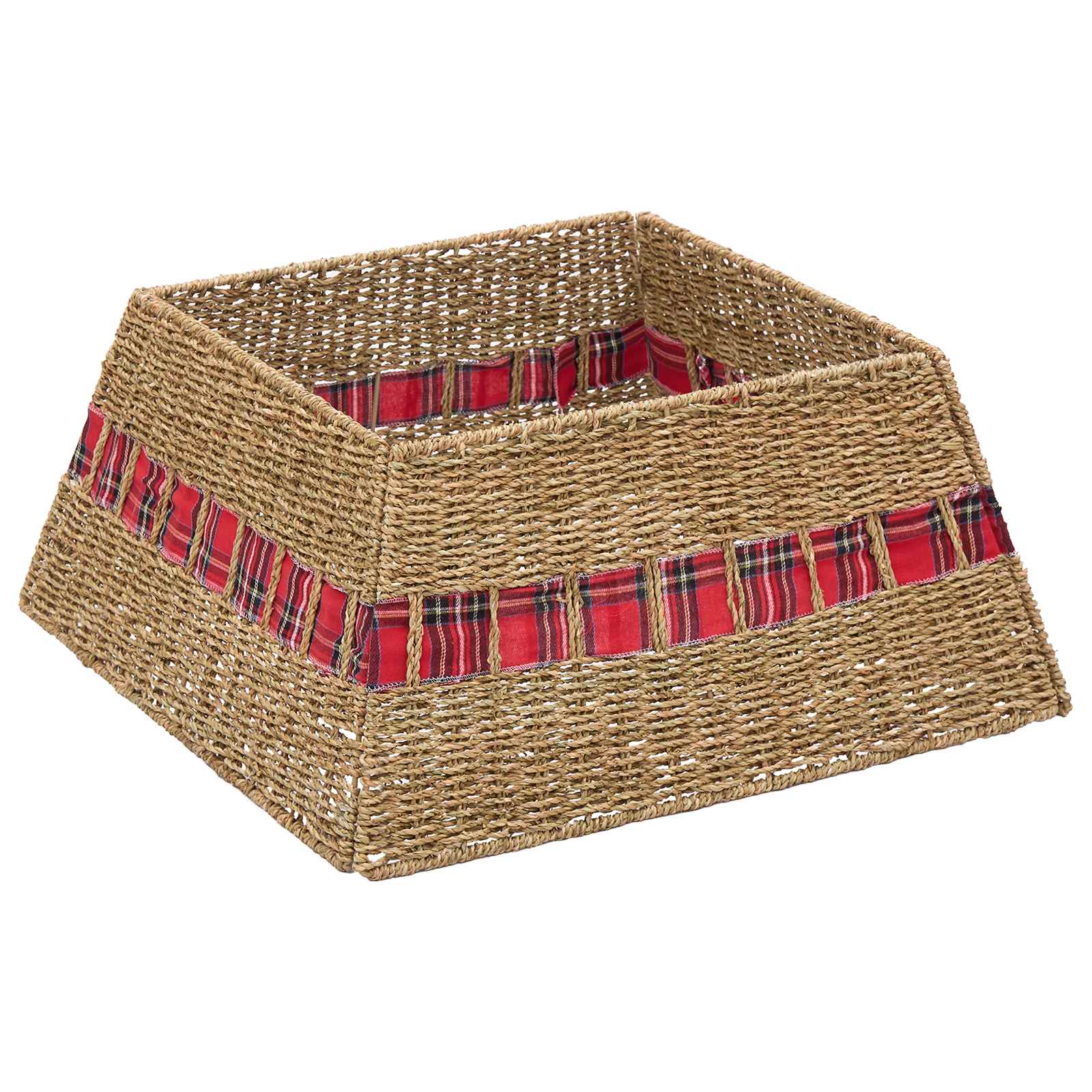 Vidaxl Christmas Tree Collar Square Natural 50 X 50 X 25 Cm Seagrass